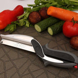 Kitchen 2-in-1 stainless steel clever cutting knife