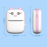 Cute Mini Portable Kitty Inkless Printer Wireless Bluetooth Mobile Phone Paper Label Photo QR Code Printing